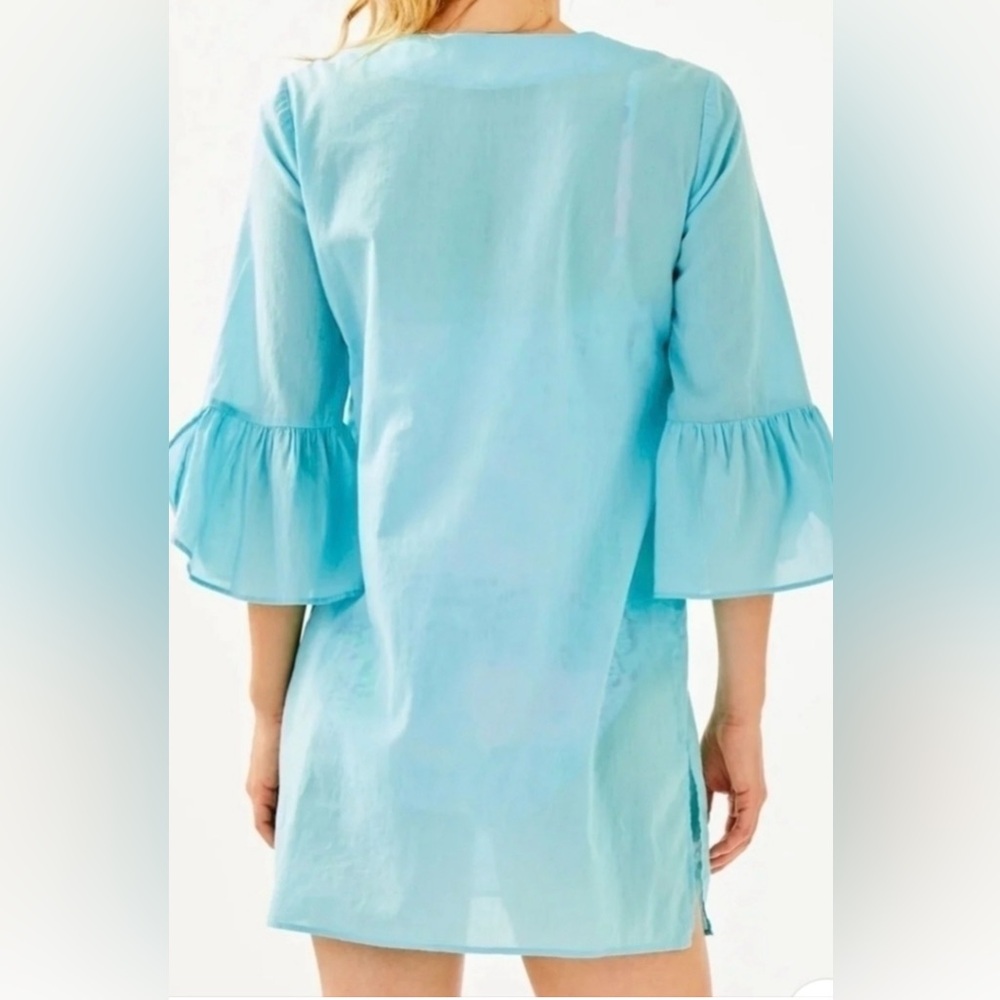 Lilly Pulitzer Aqua Tunic with White Detailing - Picture 2 of 10